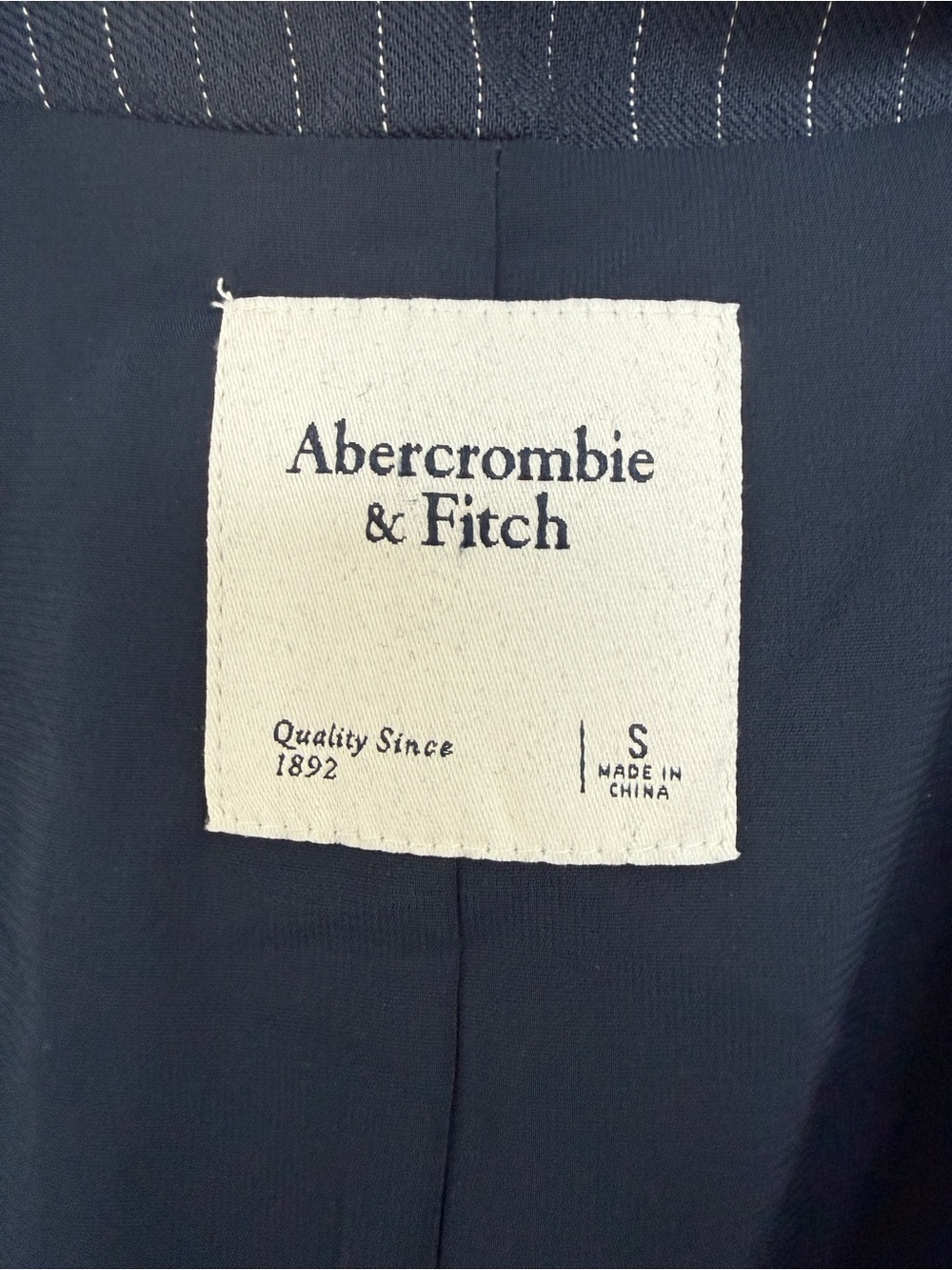 Abercrombie & Fitch Navy Pinstripe Sleeveless Button-Front Dress - Picture 2 of 2